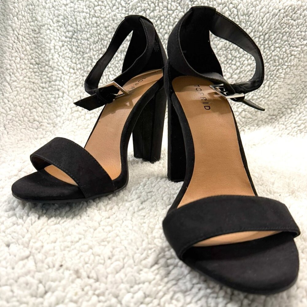 Torrid Black Two Strap Tapered Heel Sandal (WW)
